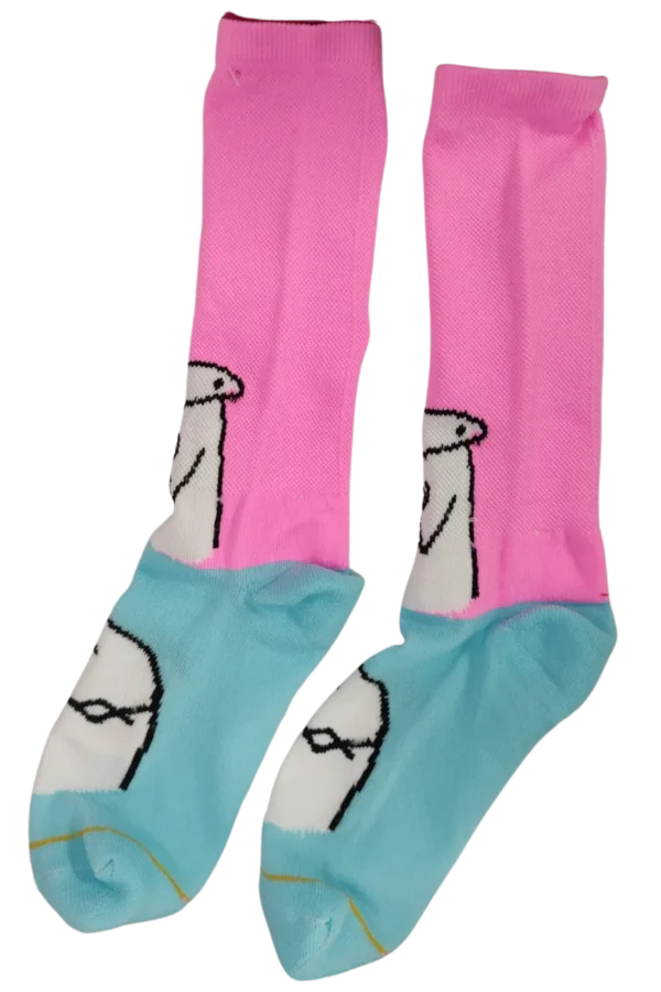 Medias rosadas y celestes estampadas de Fork