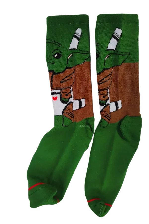 Medias verdes estampadas de Yoda